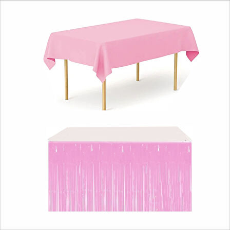 PEMBE MASA ÖRTÜSÜ VE PEMBE MASA ETEĞİ