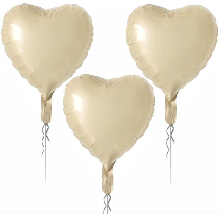 3 ADET KALP FOLYO BALON BEJ 18 INC