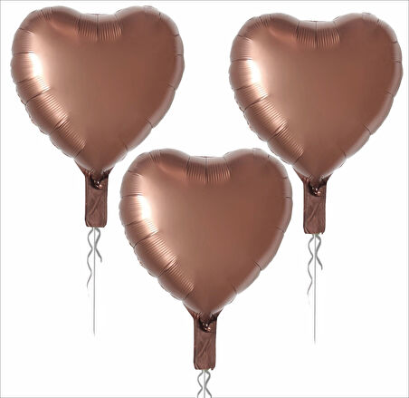 3 ADET KALP FOLYO BALON KARAMEL 18 INC