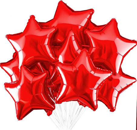 3 ADET YILDIZ FOLYO BALON KIRMIZI 18 INC