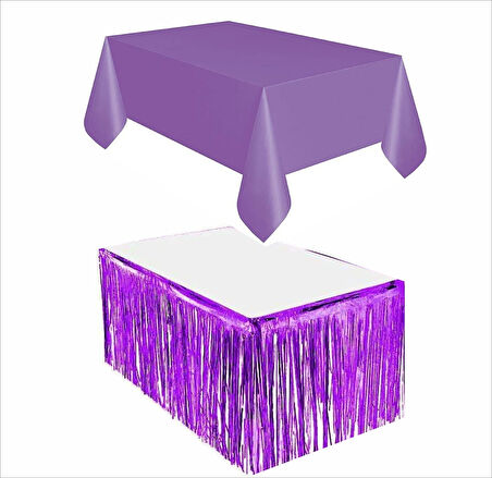 Mor Masa Örtüsü, Mor Masa Eteği, Siyah Arka Fon 