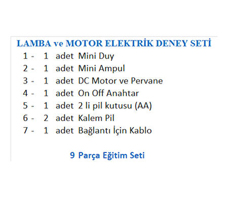 Lamba Ve Motor Elektrik Deney Seti