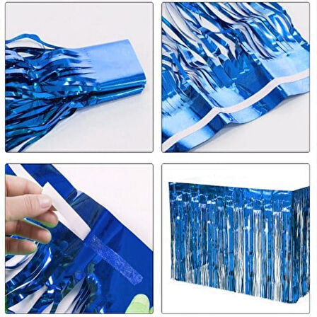 Gümüş Masa Örtüsü, Lacivert Masa Eteği