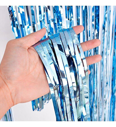 Mavi Masa Örtüsü, Lacivert Masa Eteği, 2 Adet Mavi Arka Fon