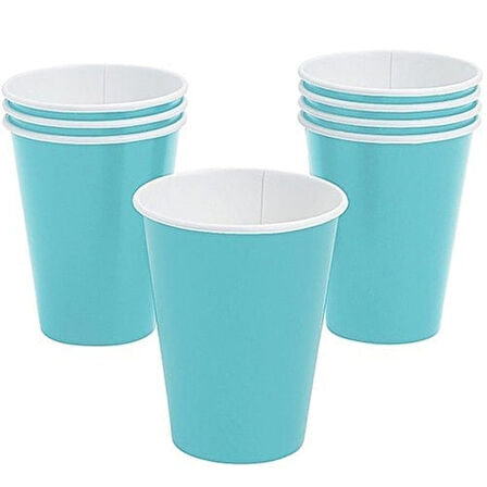 16 Adet Mavi Tabak, 16 Adet Mavi Bardak