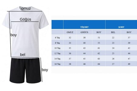 Erkek Çocuk Pamuklu Penye Şort İkili Takım TKM1017