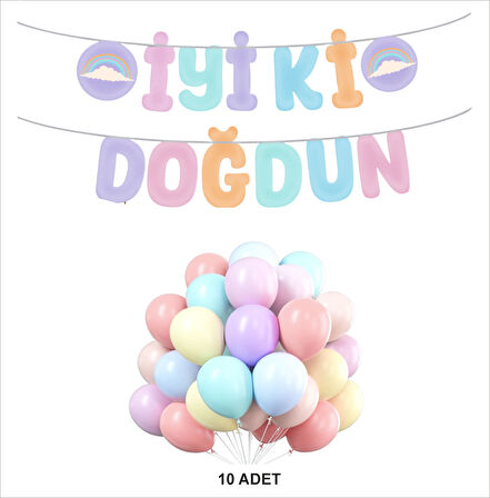 MAKARON BALON+BANNER SETİ