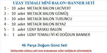 UZAY TEMALI BALON+BANNER SETİ 2