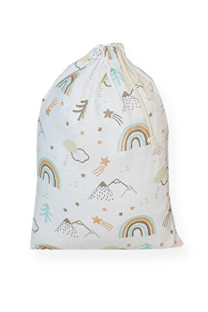 Dağ Desenli Müslin Kirli Kıyafet Kesesi 30x40 cm