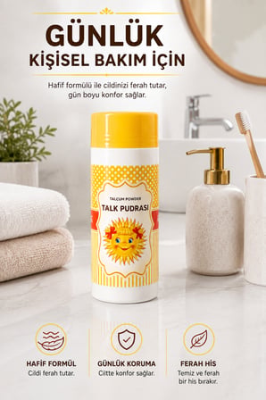 Talk Pudrası İnce ve Yumuşak Yapılı Serpme Pudra 75 Gr Günlük Kişisel Bakım Pudrası Pratik Kullanım