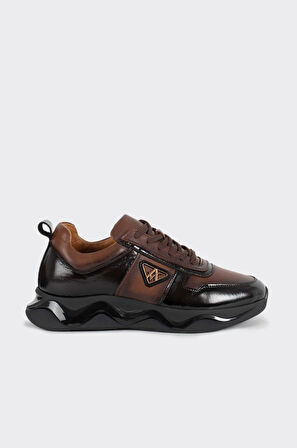 Bağcıklı Hakiki Deri Erkek Sneaker 