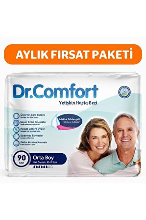 Yetişkin Bel Bantlı Hasta Bezi Medium 30'lu 3 paket 90 adet