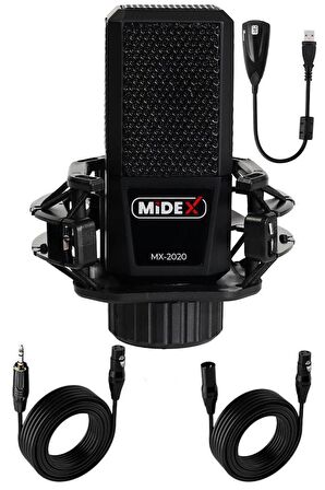 Midex MX-2020 Condenser +48V Stüdyo Ses Kayıt Mikrofonu