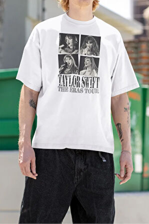 The Eras Tour Yazılı Unisex Tişört, Oversize Taylor Swift Tişört