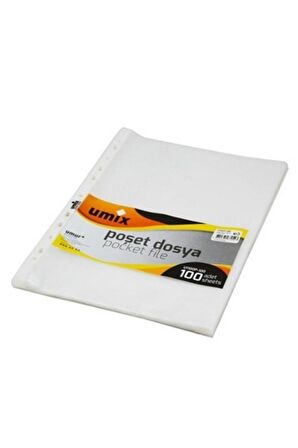 Umix 10 Paket A4 Delikli Poşet Dosya 100x10 Lu Paket