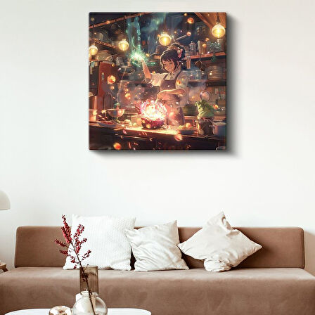 Büyülü Mutfak - Işıltılı Yemek Sanatı Anime Kanvas Tablo