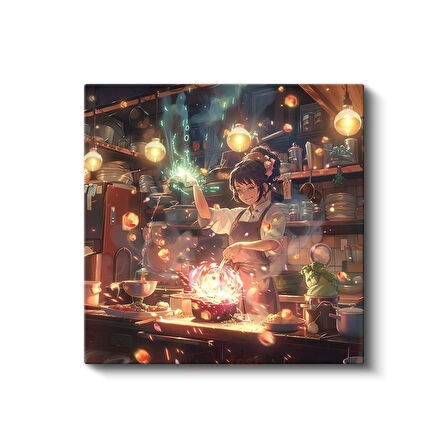 Büyülü Mutfak - Işıltılı Yemek Sanatı Anime Kanvas Tablo