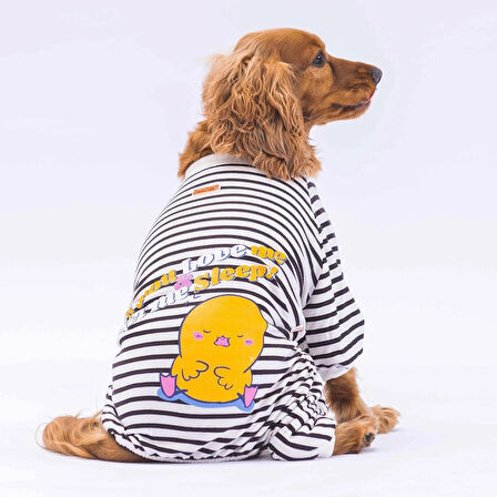 Pawstar Siyah Let Me Sleep Kedi Köpek Pijama Tulum