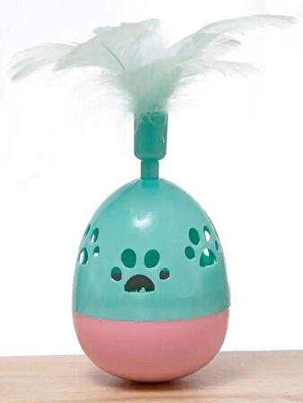 Çıngıraklı Tüylü Hacıyatmaz Kedi Oyuncağı