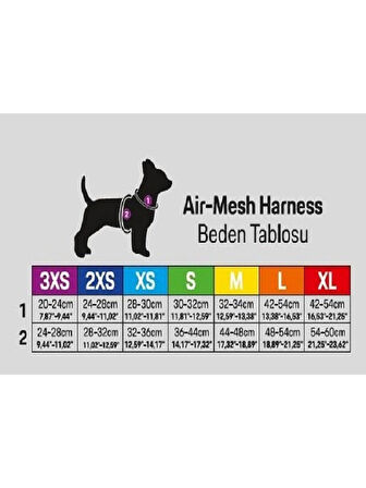 Düz Renk Airmesh Kedi Köpek Göğüs Tasması