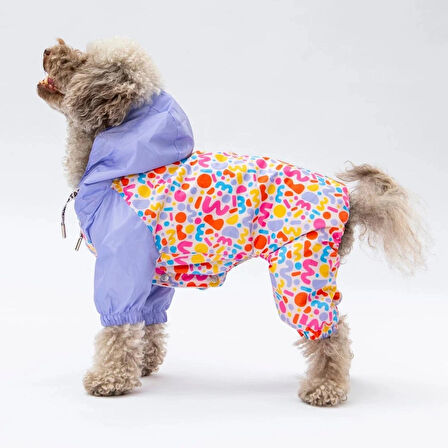 Marsala Polarlı Kedi Köpek Tulum Yağmurluk