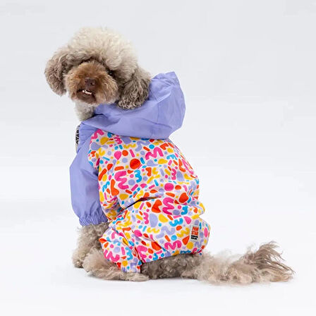 Marsala Polarlı Kedi Köpek Tulum Yağmurluk