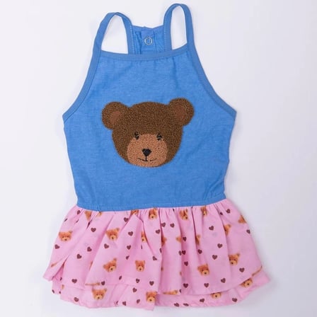 Cozie Bear Denim Kedi Köpek Elbise