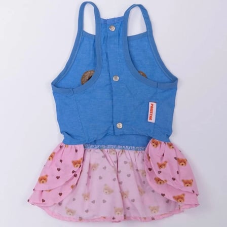Cozie Bear Denim Kedi Köpek Elbise