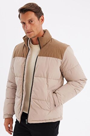 Slim Fit Dik Yaka Şişme Mont