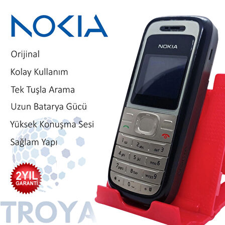 Nokia 1200 Tuşlu Cep Telefonu, Asker Telefonu, Sıfır, El Fenerli, Orijinal Tuşlu Telefon