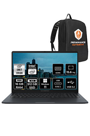 Asus Expertbook B1503CVA i7 1355U 16GB DDR5 512GB SSD 15.6" FHD W11P DİZÜSTÜ BİLGİSAYAR & PER4 ÇANTA