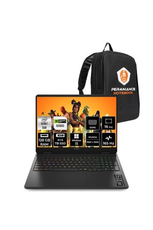 Omen 16 Ultra 7 255H 128GB 4TB+4TB SSD RTX5060/8GB 115W 16" FHD+ 165Hz W11P Gaming Laptop & Çanta