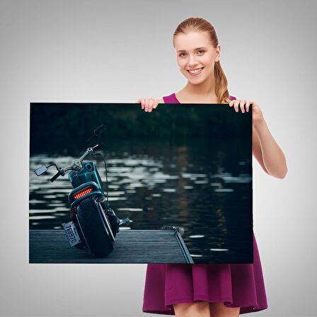 Motosiklet Kanvas Tablo, Büyük Kanvas Tablo, Motosiklet Sürücüleri İçin Bir Hediye-5379