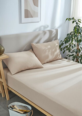 Çift kişilik Krem Kare Welsoft Uyku Seti Çift Taraflı 195x215