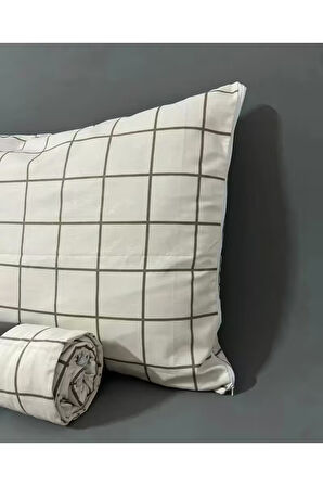 Çift kişilik Krem Kare Welsoft Uyku Seti Çift Taraflı 195x215