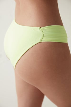 Neon Yeşil Lively Büzgü Detaylı Hipkini Bikini Altı