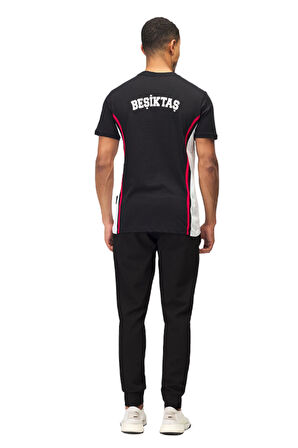 Beşiktaş Orijinal Lisanslı Antrenman Siyah Bisiklet Yaka T-Shirt