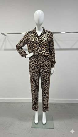 Mavera büyük beden kadın pijama takımı