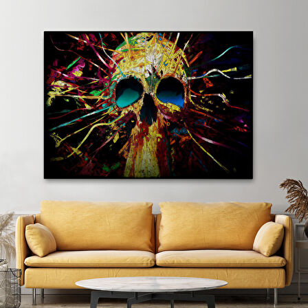 Kafatası Kanvas Tablo, Graffiti Duvar Sanatı, Kafatası, Graffiti Kafatası Sokak Sanatı-5382