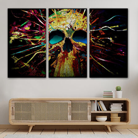 Kafatası Kanvas Tablo, Graffiti Duvar Sanatı, Kafatası, Graffiti Kafatası Sokak Sanatı-5382