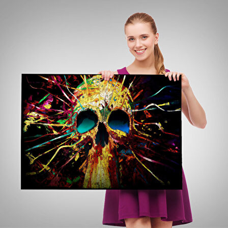 Kafatası Kanvas Tablo, Graffiti Duvar Sanatı, Kafatası, Graffiti Kafatası Sokak Sanatı-5382