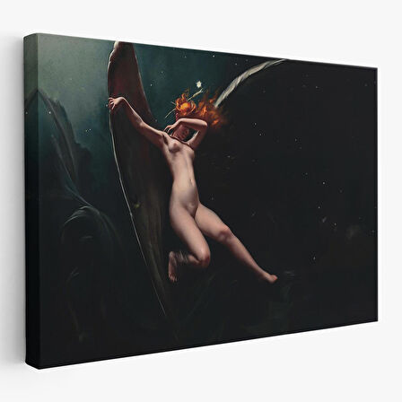 Yıldızlı Gökyüzü Altında Bir Peri Kanvas Tablo, Klasik Sanat Kanvas Tablo-5383