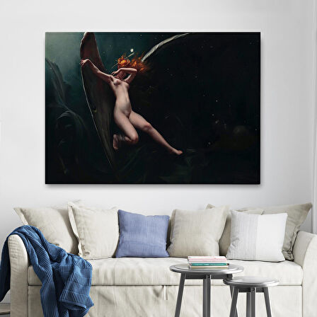 Yıldızlı Gökyüzü Altında Bir Peri Kanvas Tablo, Klasik Sanat Kanvas Tablo-5383