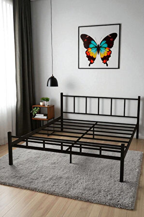 FURSİMO SERENİTA SERİSİ SİYAH METAL  ÇİFT KİŞİLİK KARYOLA,FERFORJE KARYOLA 160X200