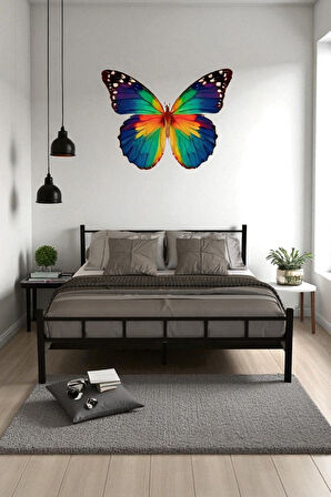 FURSİMO SERENİTA SERİSİ SİYAH METAL  ÇİFT KİŞİLİK KARYOLA,FERFORJE KARYOLA 160X200