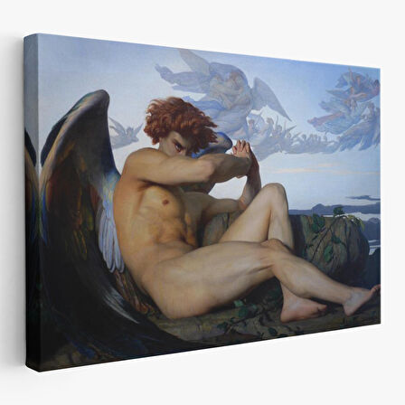 Alexandre Cabanel Fallen Angel's Eyes Kanvas Duvar Sanatı, Klasik Sanat Tablo-5385