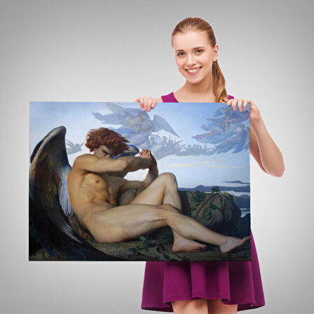 Alexandre Cabanel Fallen Angel's Eyes Kanvas Duvar Sanatı, Klasik Sanat Tablo-5385