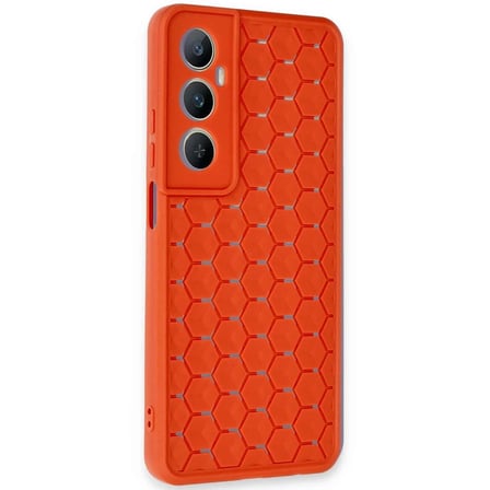 Realme C65 Kılıf Petek Silikon Kapak - Kırmızı