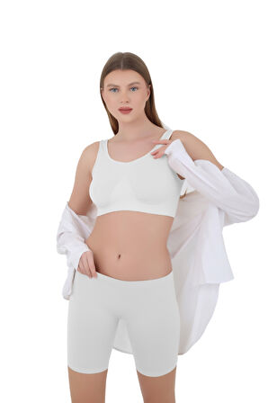 Mikro Fiber Kadın Uzun Boxer 3'lü Özel Paket - Siyah, Beyaz, Ten | S/M, L/XL