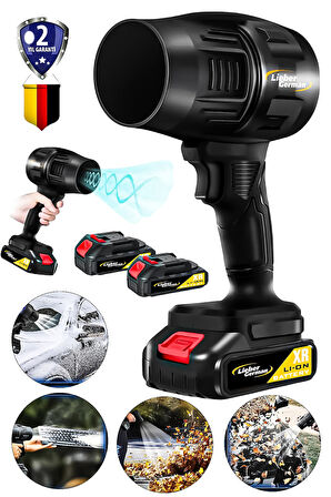 Turbo Jet Fan 18000Rpm 2x Akülü Hava Yaprak Toz Su Üfleme Makinesi